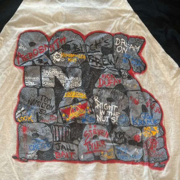 Vintage 1982 AEROSMITH ROCK IN A HARD PLACE Steven Tyler Raglan Shirt Large JL - Picture 6 of 10